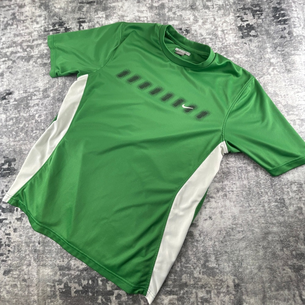 Vtg NIKE Green Jersey XL Travis Scott Short Sleeve Nike Swoosh Y2K Activewear